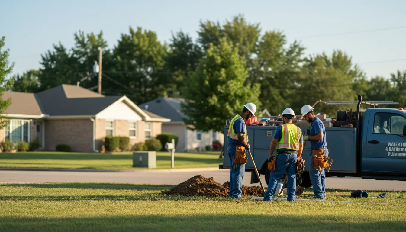 Residential water line and bathroom plumbing service in Lavaca, AR